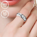 Anillo de moda para mujer, exquisito, de plata de ley 925, elegante y moderno, un anillo de joyería de alta gama para mujer con gran apariencia, adecuado para viajes de vacaciones, uso diario y es el regalo conmemorativo perfecto para amigos