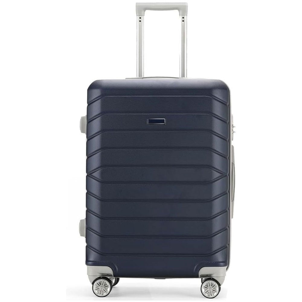 PROVITERA Conjunto de 4 maletas rígidas de ABS con estuche de belleza, maleta con asa telescópica y ruedas fáciles de rodar, carrito con cerradura y candado de código, equipaje de mano con diseño moderno ultra resistente