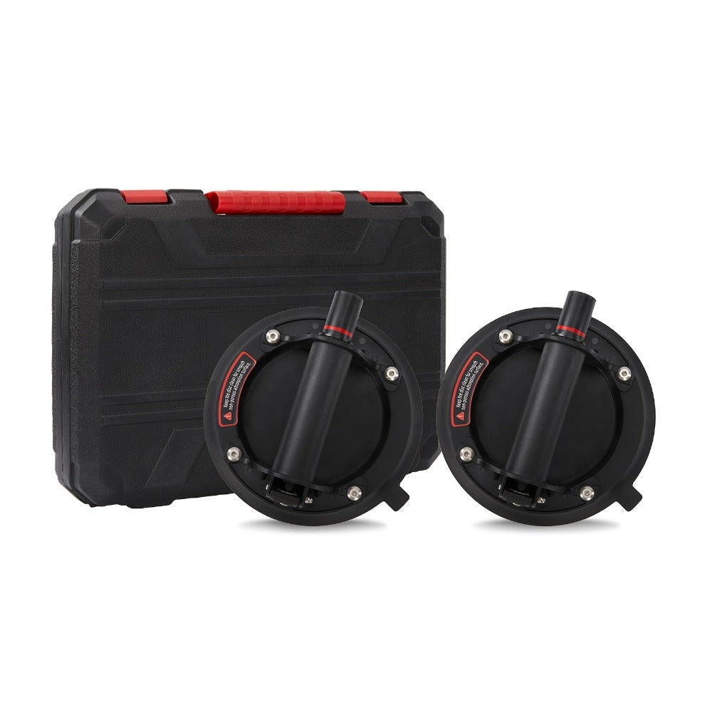 Ventosa para baldosas y vidrio de 5.08X 20.32 cm, elevador de sujeción, elevador de vacío con capacidad de 200 kg, elevador de vidrio y baldosas de alta resistencia con medidor, ventosas industriales para granito, mármol y muebles, incluye estuche portáti