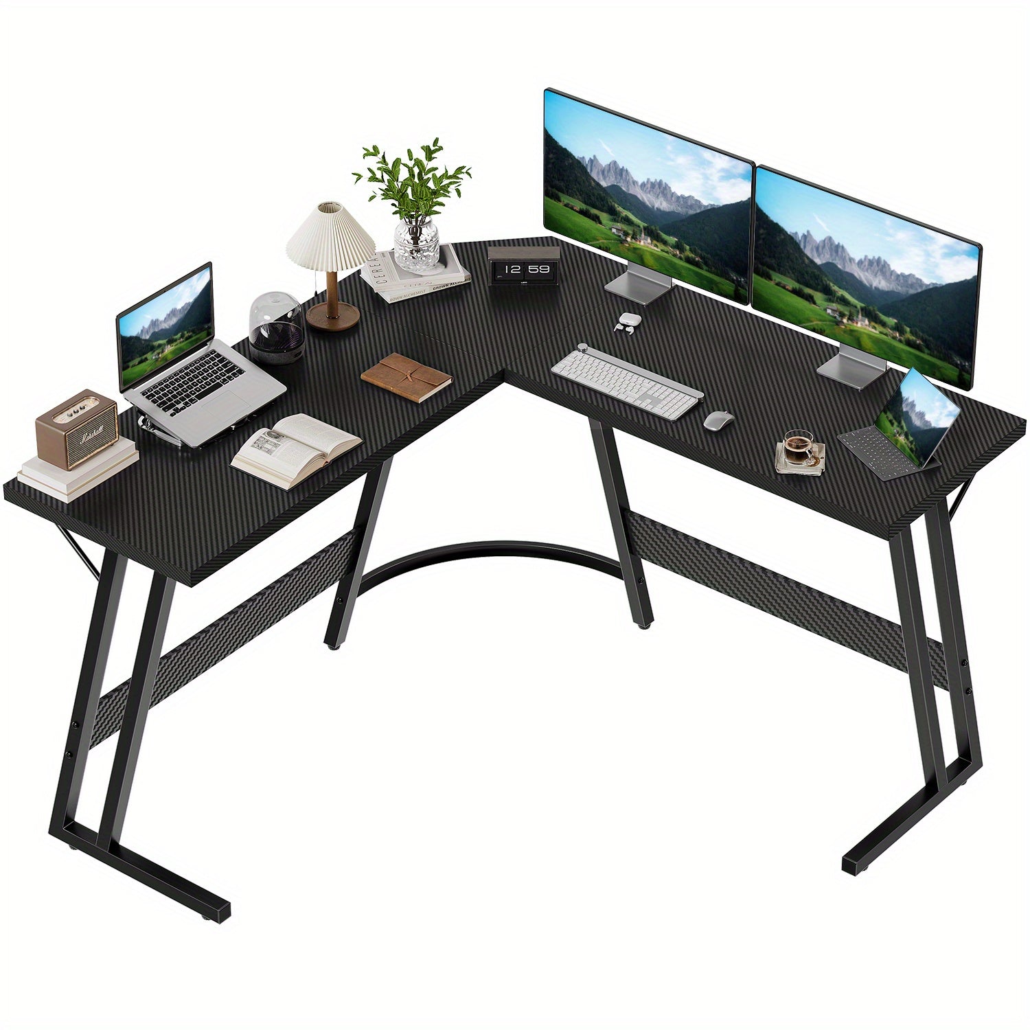 Escritorio | Escritorio de Juegos en Forma de L DEVOKO - 120x120x75 cm, Escritorio de Esquina Grande para PC, Ideal para Juegos, Oficina y