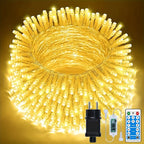 Guirnaldas de luces de hadas para exteriores de 60+3M, 600 LED, luces de hadas blancas cálidas con 8 modos, control remoto, temporizador y función de memoria, adecuadas para exteriores e interiores, bodas, fiestas