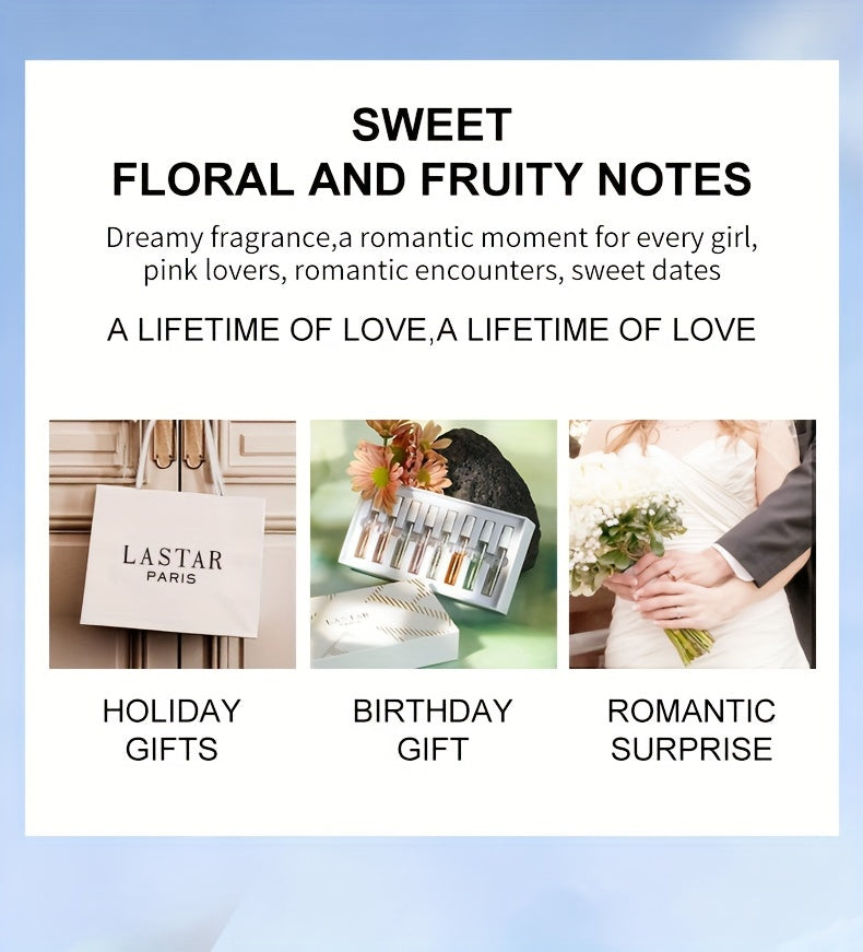 Set de perfume Senior para mujer, 8 piezas, spray de fragancia corporal, fragancia duradera y rica, fragancia rica, aroma dulce y romántico, fijación de fragancia a largo plazo, encanto único, para citas diarias, viajes, trabajo, deportes, opción perfecta