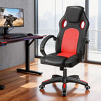 Silla de Oficina, Asiento Ergonómico de Respaldo Alto con Reposabrazos Acolchados y Transpirables, Base Duradera, Soporte Lumbar, Superficie de Cuero Sintético para Juegos, Hogar u Oficina, Silla Gamer