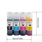 Cartuchos de tinta | Recambio de Tinta E102 E104 Compatible para Epson EcoTank ET-2820, ET-1810, ET-2711, ET-2712, ET-2715, ET-2721, ET-2726
