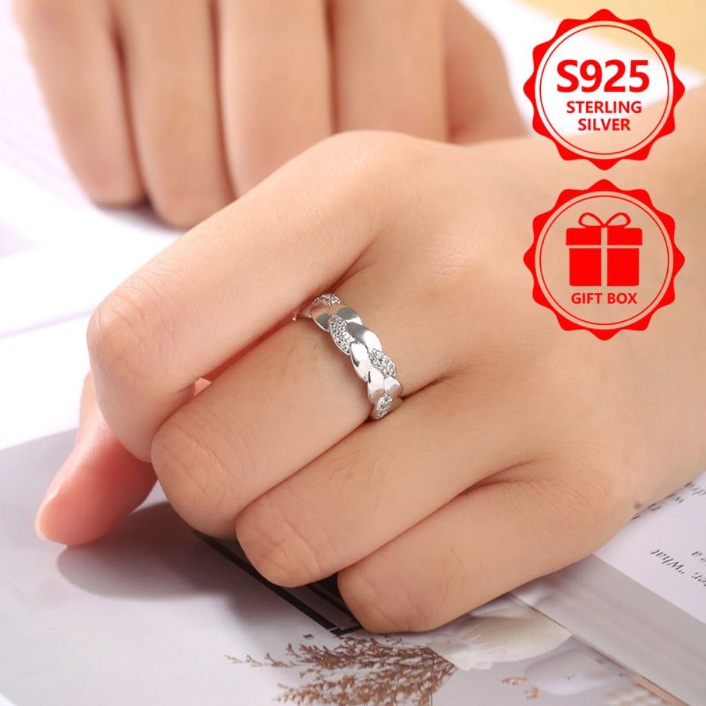 Anillo de moda exquisito para mujer de plata de ley 925 PM:D21, elegante y con estilo, un anillo de joyería de alto valor para mujer con incrustaciones de piedras naturales, adecuado para vacaciones, viajes y uso diario, un regalo conmemorativo perfecto p