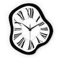 Reloj de pared moderno abstracto de madera derretida - Diseño contemporáneo en blanco y , reloj de cuarzo silencioso irregular de 30.48-40.64 cm a pilas para sala de estar, oficina, dormitorio, decoración de galería - Regalo ideal de decoración moderna pa