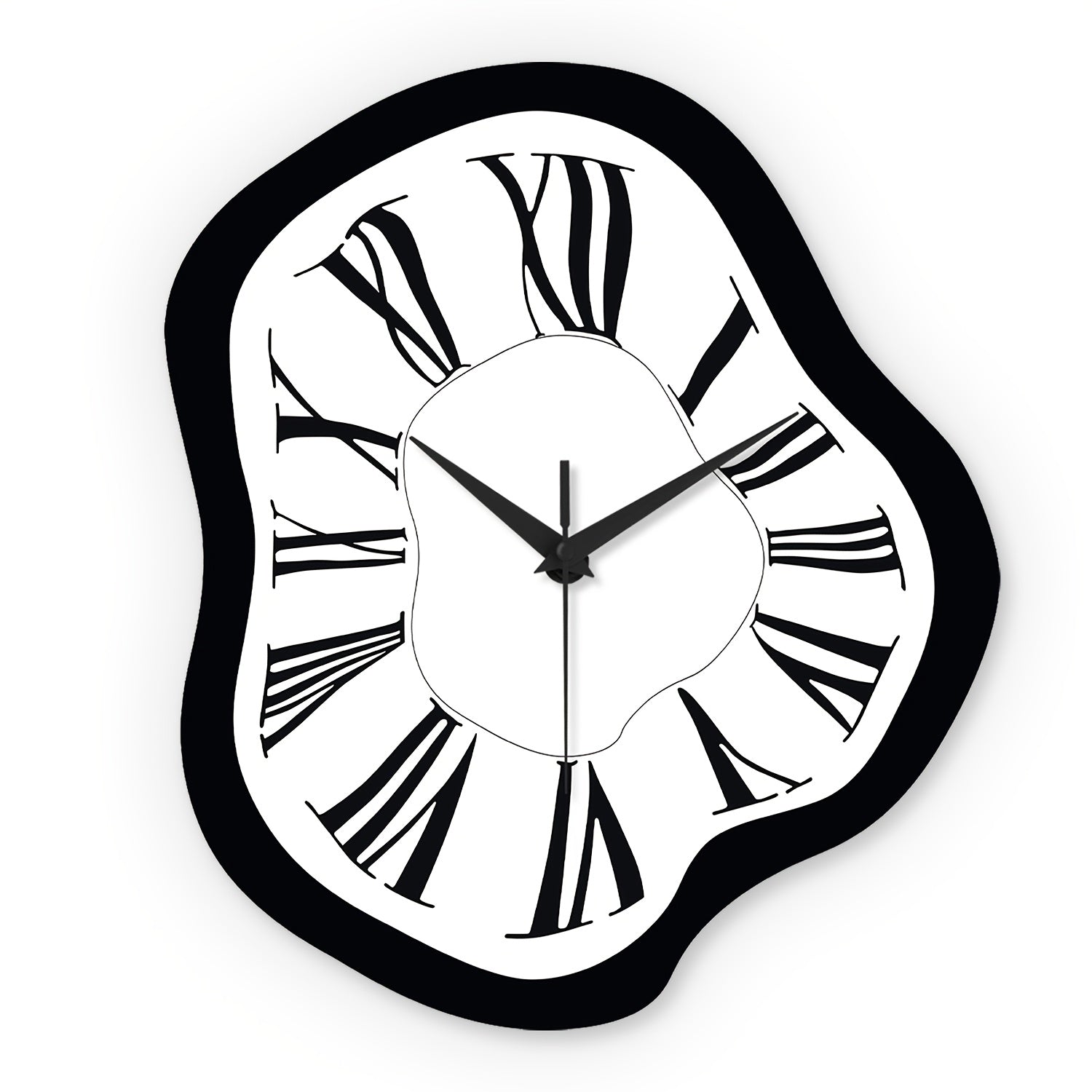 Reloj de pared moderno abstracto de madera derretida - Diseño contemporáneo en blanco y , reloj de cuarzo silencioso irregular de 30.48-40.64 cm a pilas para sala de estar, oficina, dormitorio, decoración de galería - Regalo ideal de decoración moderna pa