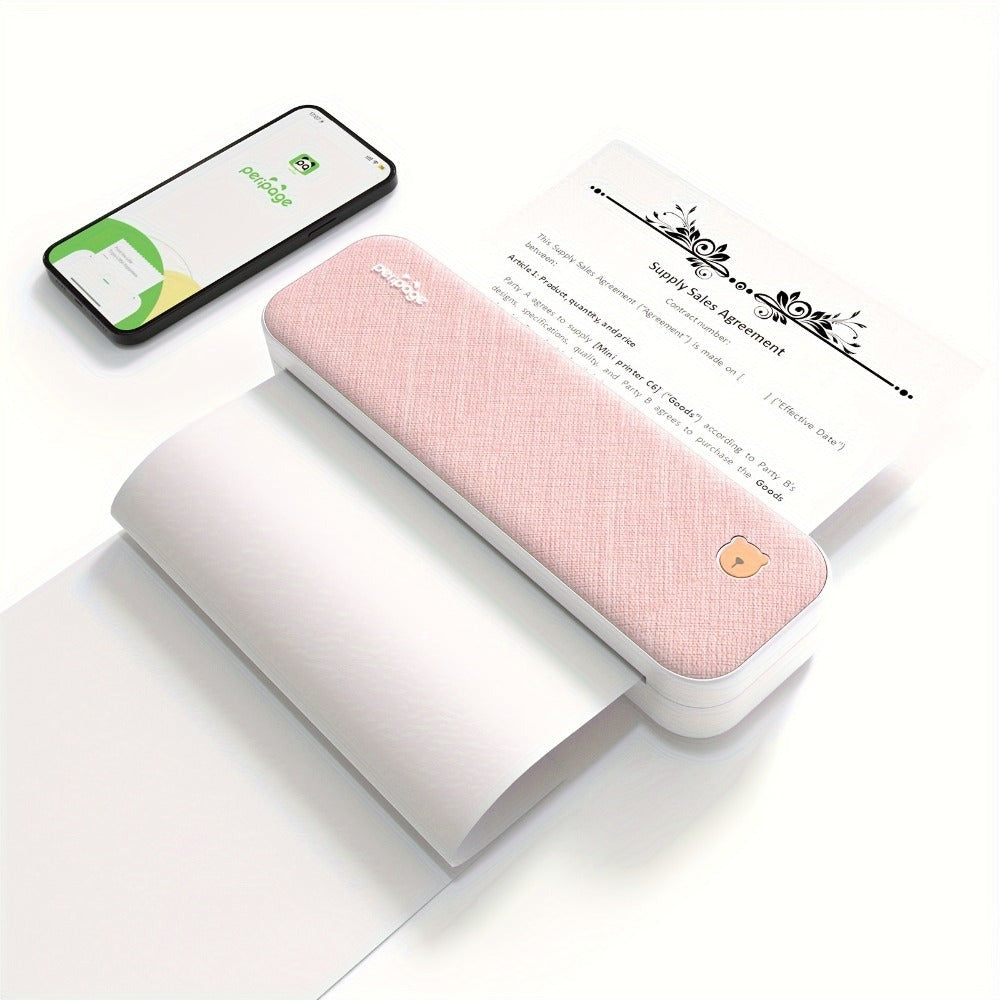 Peripage A40, Mini Impresora, Impresora Térmica Portátil, Soporta 20.98cm X 29.69cm Carta US, Impresora Móvil Inalámbrica Sin Tinta para Viajes, Compatible con Android e iOS, Imprime Docs, Papel de Tatuaje