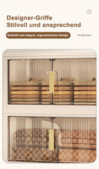 Armario de Almacenamiento Plegable con Ruedas y Puertas - Extra Gran Capacidad, Diseño Transparente para Dormitorio, Organización de Armario para Ropa, Documentos, Juguetes - Organizador de Plástico