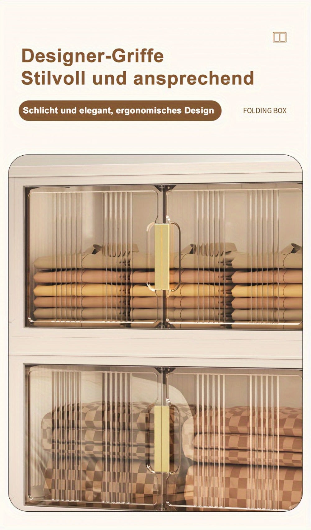 Armario de Almacenamiento Plegable con Ruedas y Puertas - Extra Gran Capacidad, Diseño Transparente para Dormitorio, Organización de Armario para Ropa, Documentos, Juguetes - Organizador de Plástico