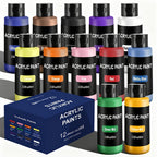 Set de Pinturas Acrílicas de 12/24/36 Colores, 60ml/2.03oz de Pinturas Acrílicas, Set de Pinturas Multifuncional para Manualidades Artísticas, Pintura al Óleo Pintura a Mano Creativa, Adecuado para Pintura al Óleo, Pinturas Acrílicas de Color Puro de Alta