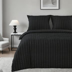 1 funda nórdica de gasa con burbujas y rayas en relieve, ropa de cama sencilla con cierre de cremallera, lavable a máquina, ideal para habitaciones de hotel, dormitorios, etc. Incluye funda de almohada de 80 * 80 cm