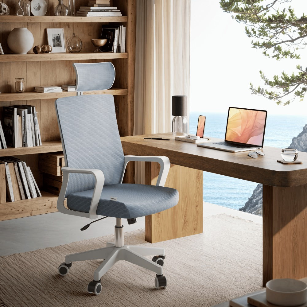 RELAXTY Silla de Oficina Ergonómica – Ajustable y Reclinable con Reposacabezas, Soporte Lumbar, Malla Transpirable y Ruedas 360° | Soporta Hasta 100 kg