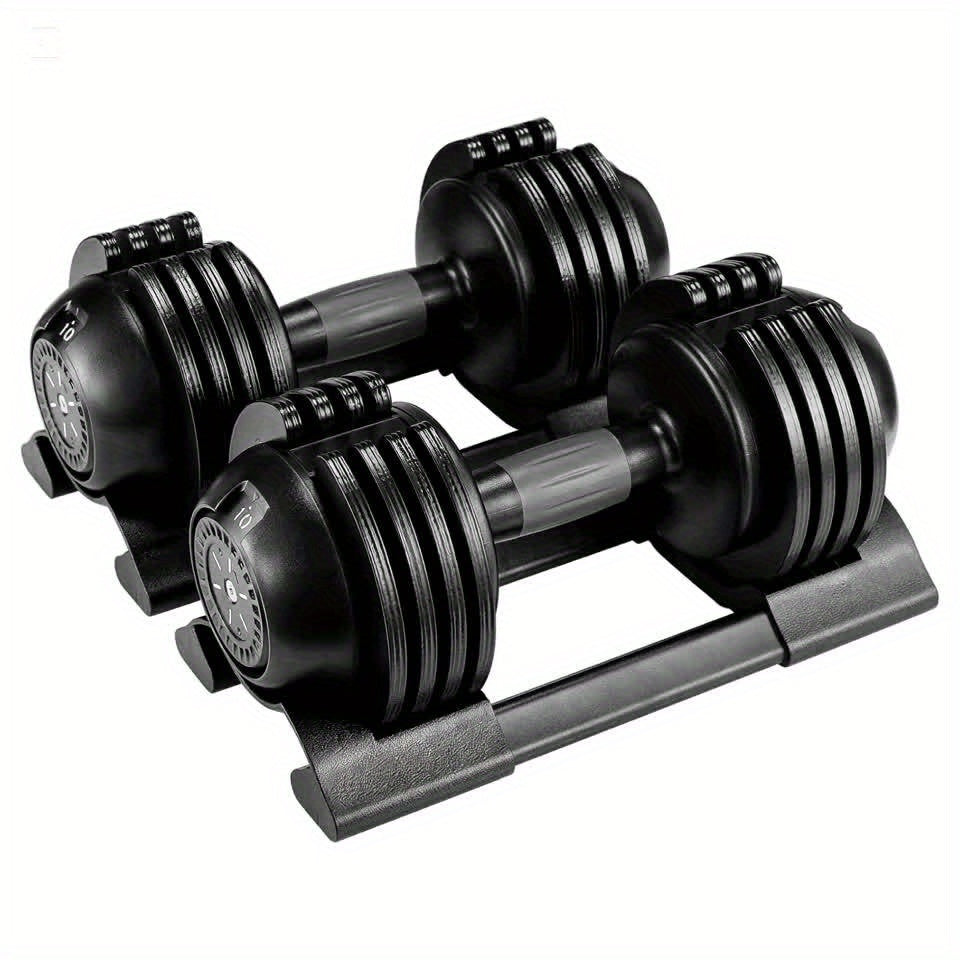 2 Piezas de Mancuernas de 10 kg con Base, Peso Ajustable, Mango Antideslizante, Peso Total de 20 kg, con Base para Evitar Rodar, Ideales para Hogar, Oficina, Gimnasio y Entrenamiento Corporal