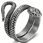 Anillo para Hombres JewelryWe, Anilla de Serpiente en Acero Inoxidable con Doble Fila y Apertura Retro Dorado Plateoideal Accesorio Masculino Joyería Destacada Diseño Vintage Pulido Duradera Unisex Para Amantes del Estilo Caballeros Elegant