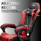 Silla Gaming con Masaje Lumbar Incorporado, Diseño Ergonómico Soporte Lumbar Ajustable y Reposacabezas, Silla de Computadora Giratoria de 360 Grados Reclinable para Oficina, Ideal para Juegos/Trabajo de Larga Duración