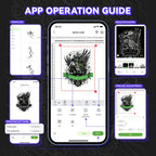 Impresora térmica | Impresora térmica portátil para tatuajes Peripage P90, adecuada para plantillas de tatuajes DIY con 5 hojas de papel de