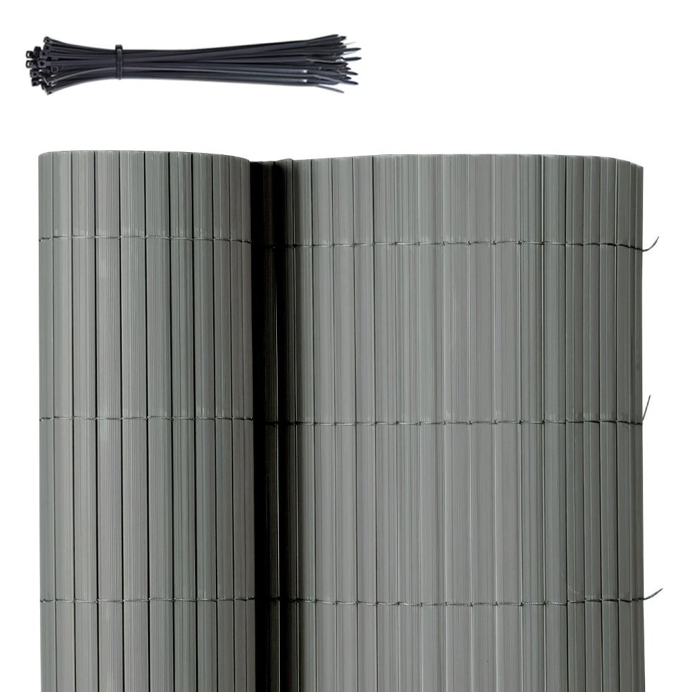 Sekey PVC Jardinera Reforzada, Pantalla de Privacidad Duradera para Balcón Terraza, Valla de Madera Plástica Resistente a la Intemperie con Bridas, Protección contra el Viento Exterior Resistente a los Rayos UV