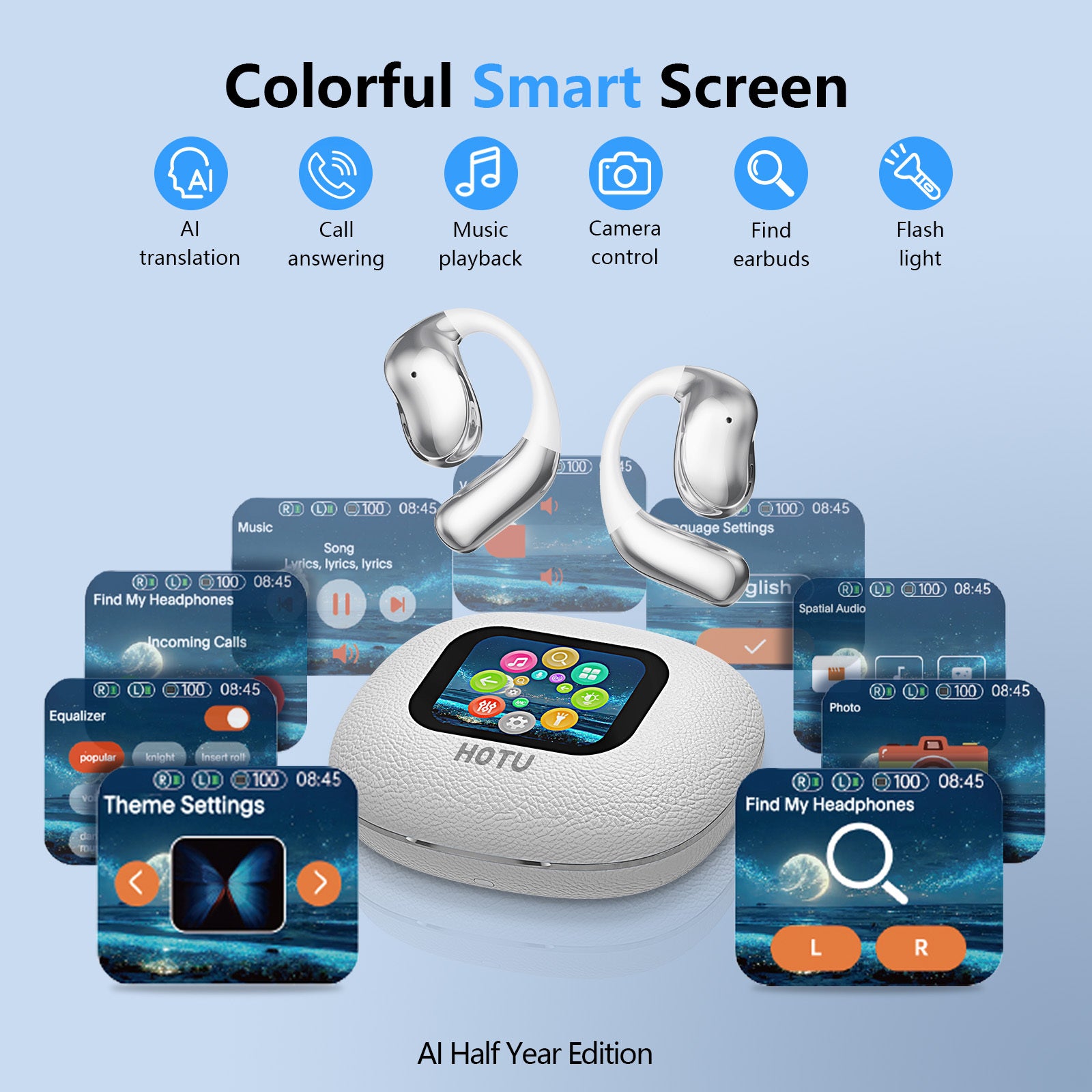 Auriculares Bluetooth | Auriculares de Traducción en Tiempo Real, Traductor de IA para 144 Idiomas, Auriculares Inalámbricos con Reducción de