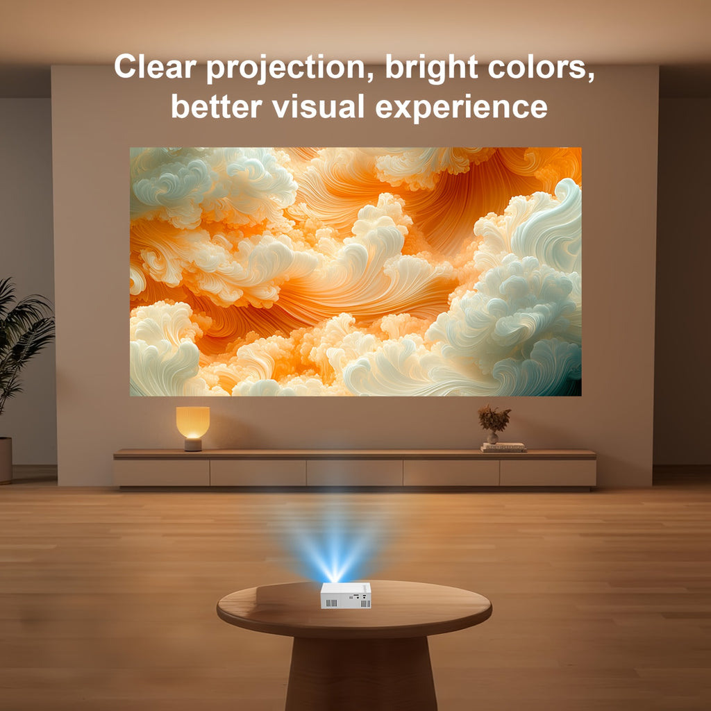 Proyector | Proyector de vídeo portátil mini ZRZTM con soporte Full HD 1080P, nativo 720P, pantalla LCD tipo Smart TV, compatible con