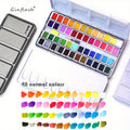 Ginflash 48 colores Color Artístico Medio Paleta Pigmento Pintura Artista Pintura Acuarelas Set Con Pincel de Pintura con Brillo Stock EU