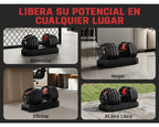 Costoffs Mancuernas Ajustables 15 en 1 con Ajuste Rápido de 1 Segundo, Mancuernas Cortas para Entrenamiento de Fuerza, Entrenamiento, Entrenamiento Físico, Pesos Ajustables para Hogar y Gimnasio