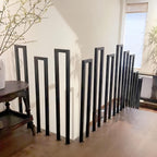 Pasamanos para escaleras interiores y exteriores, barandilla en U, barandilla de metal, pasamanos de escalera en forma de U, pasamanos de escalera para barandilla de balcón, negro.