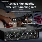 Interfaz de audio profesional Depusheng, tarjeta de sonido, 24 bits/192 kHz, XLR y alimentación fantasma, para guitarra eléctrica, PC/streaming/Win, alimentación por USB