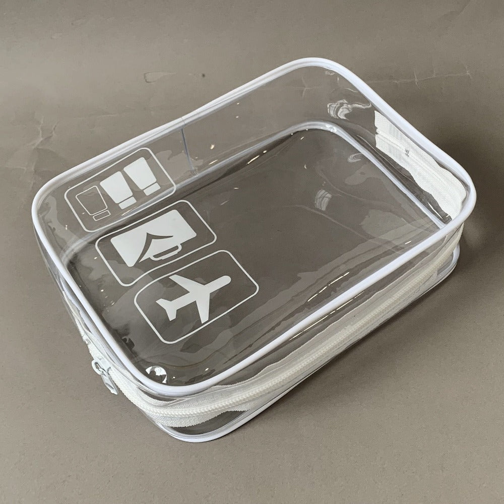 Neceser Transparente Aprobado por la TSA, Tamaño Cuarto para Equipaje de Mano en Aeropuertos, Diseño Transparente para Fácil Visualización, Ideal para Artículos de Cuidado de la Piel y Maquillaje, Equipaje de Mano para Aeropuerto | Aspecto Elegante | Adic