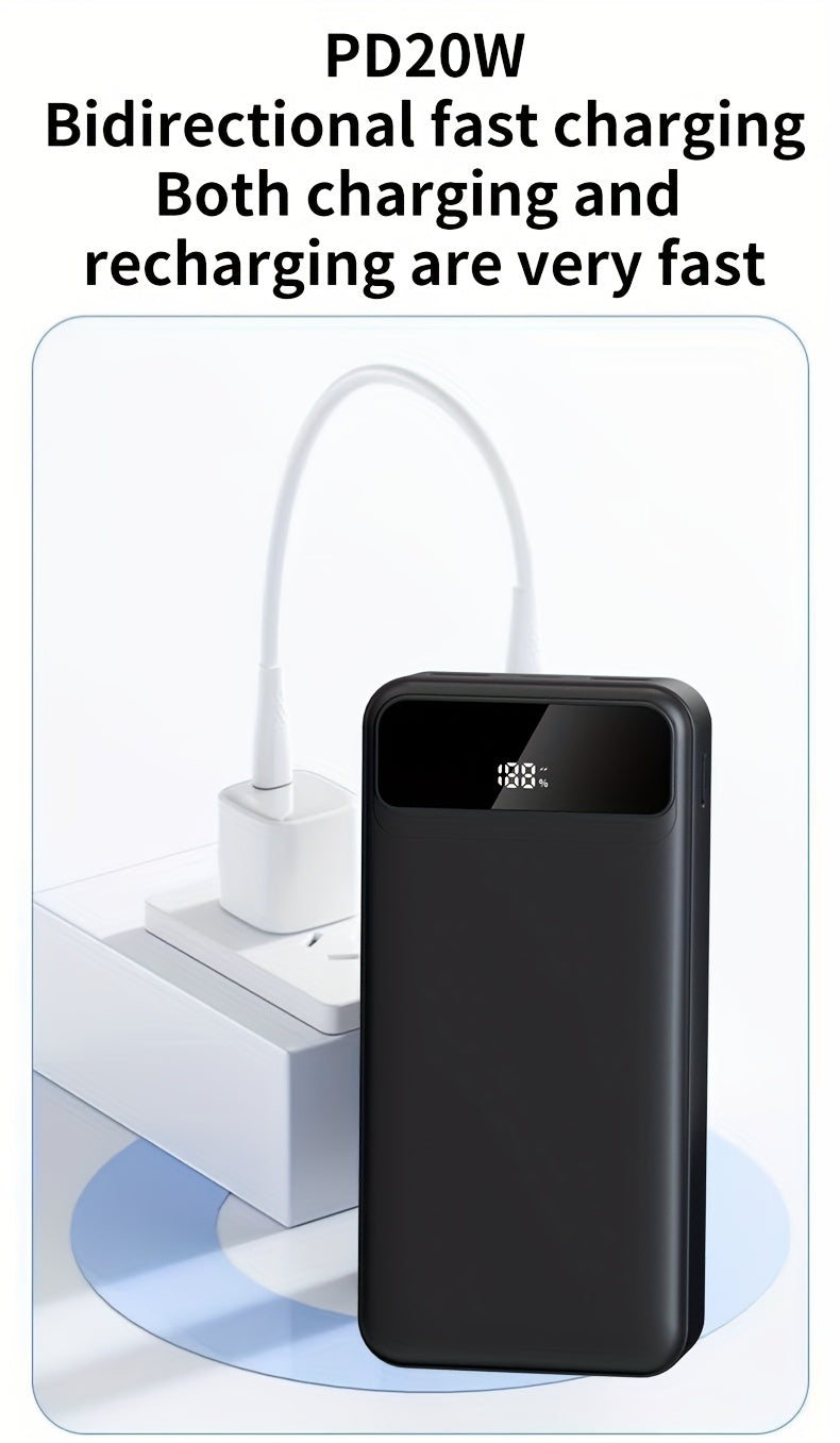 Batería externa | PD66W Carga Súper Rápida, Batería Portátil de Alta Capacidad 50000mAh, Pantalla LED de Energía/Puertos de Salida Rápida Dobles