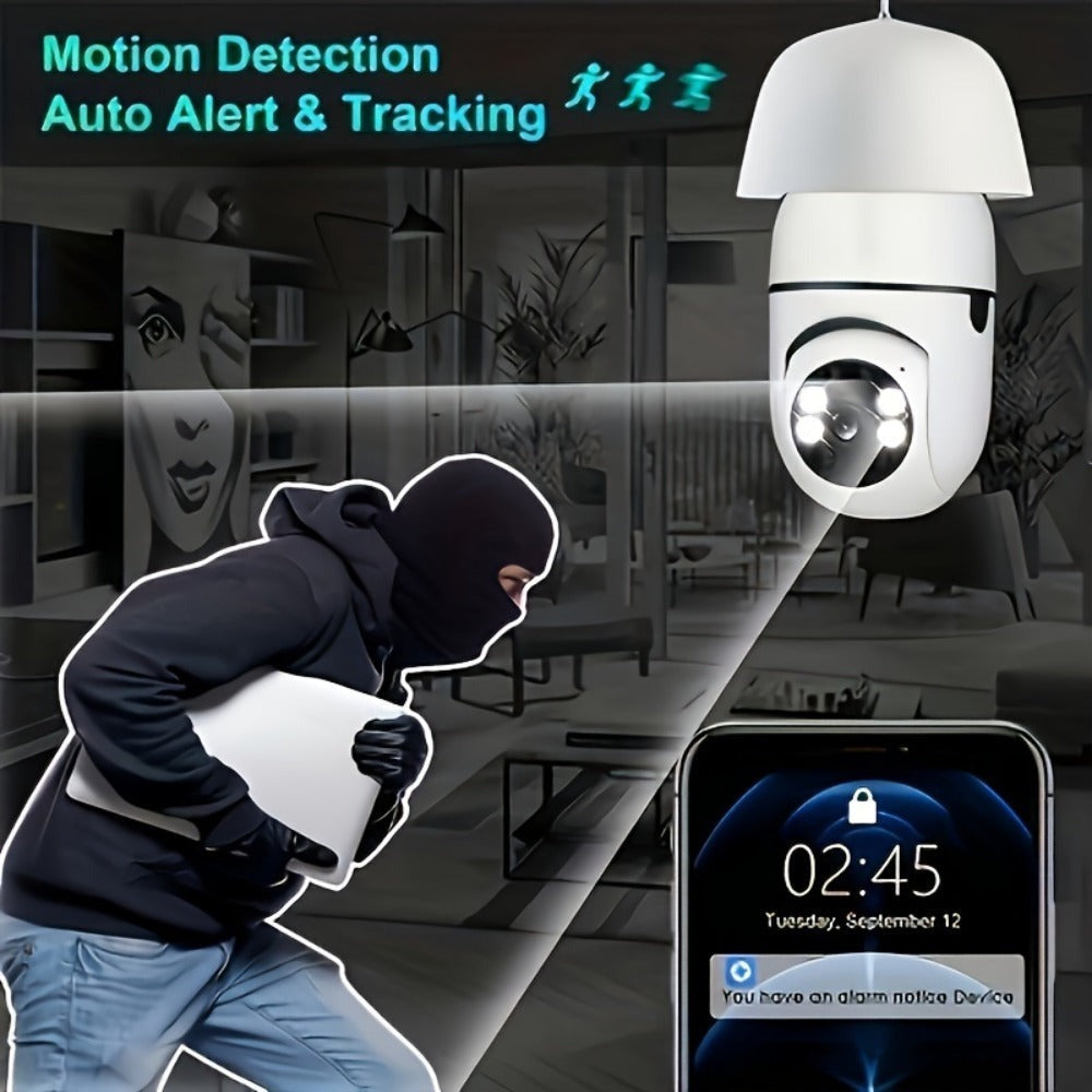 1pc Ease Life App - Cámaras de Seguridad Tipo Bombilla para Interior y Exterior, Cámara Wifi Inalámbrica de 2.4Ghz, 360 Grados, Cámaras de Seguridad con Rosca E27 para Seguridad en el Hogar, Cámaras Tipo Bombilla Seguras, HD 1080P, Visión Nocturna a Todo