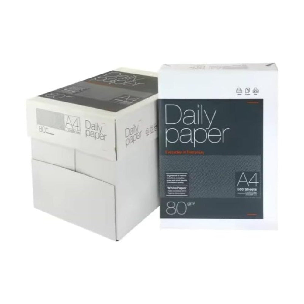 Paquetes folio A4 500 hojas Daily Paper - Papel multiusos para impresora y fotocopiadora tanto doméstica como oficina - papel blanco de 80 gramos - Fabricado por Navigator Paper - folios económicos - papel barato - Disponible en tres formatos: un paquete,