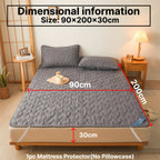 1 Protector de colchón acolchado impermeable, funda de colchón transpirable con correas elásticas para cubre cama (sin funda de almohada), topper de colchón antideslizante para todas las estaciones