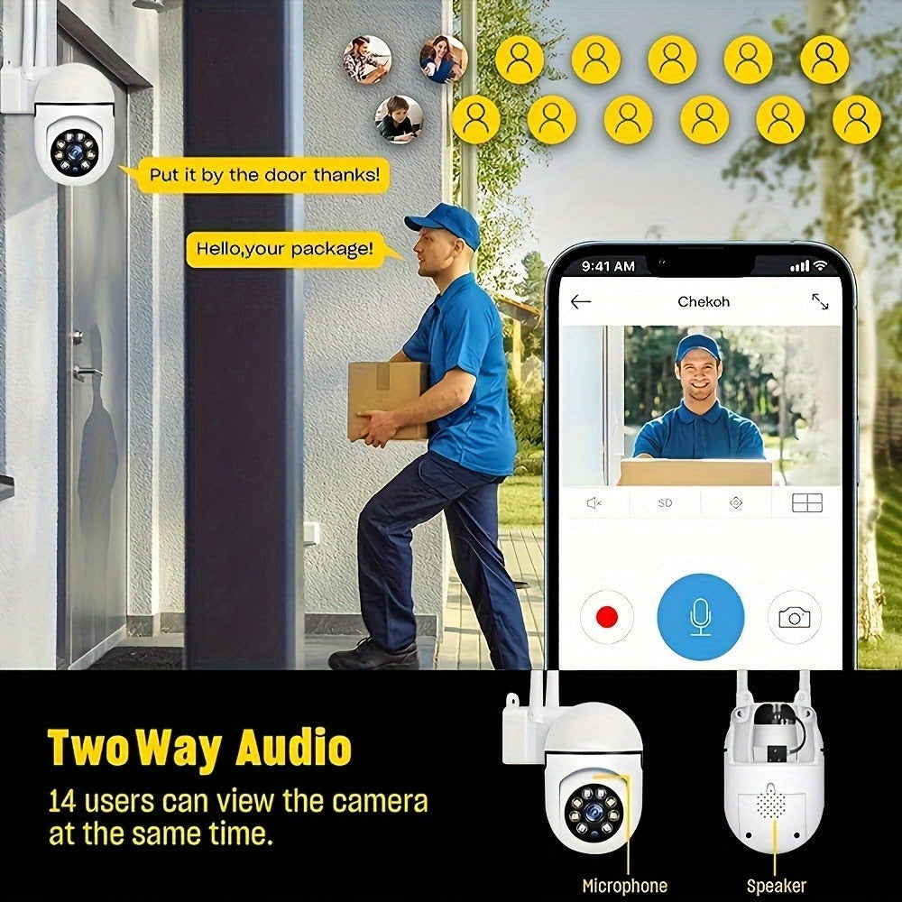 Viernes 4 piezas Cámara de seguridad Ease Life APP WiFi 1080P HD, para interior/exterior, visión nocturna a color, audio bidireccional, /inclinación/zoom 360, seguimiento y detección de movimiento para seguridad del hogar, foco y sirena, alimentación por