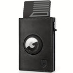 Billetera Trifold con Bloqueo RFID para Hombre DODENSHA - Cierre Magnético, Tarjetero Pop-Up, Ranura para Airtag y Compartimento para Efectivo | Estilo Ejecutivo para el Desplazamiento Diario, Sin Impresión | Regalo Ideal para el Esposo (Airtag No Incluid