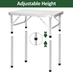 Mesa Plegable de 60x45x26/56cm, Resistente y Ajustable, Ideal para Camping, Picnic, Fiestas al Aire Libre y BBQ. Mesa Portátil con Asa de Transporte, Perfecta para Jardín, Cocina y Exteriores. ¡La Mesa BBQ de Aluminio Definitiva para tus Fiestas!