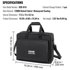 VEVOR Bolsa de Transporte para Mezclador de DJ Acolchada, Tela Oxford 1200D, Bolsa de Equipo para DJ con Bolsillo de Almacenamiento 4.92 ft Correa de Hombro Desmontable 0.39 in Acolchado, Estuche de Almacenamiento 19.29 x 8.66 x 15.34 in para Controlador