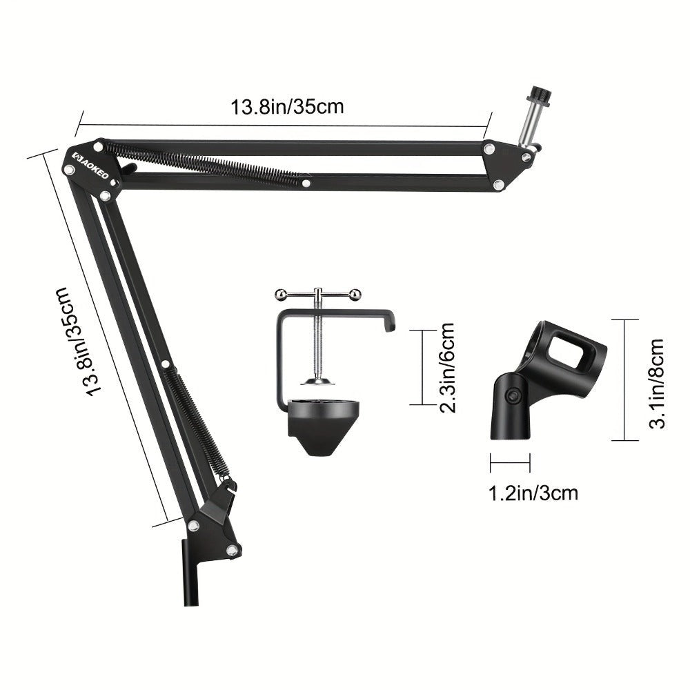 Brazo de Micrófono - Compatible con Brazo de Micrófono QuadCast S Rode AM8 Razer Seiren Mini/V3 Mini Soporte de Brazo Universal Compatible con Soportes de Micrófono de 3/8 y 5/8
