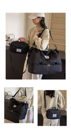 Set de Bolso Duffel de Viaje, Bolso de Fin de Semana para Mujer con Bolso de Hombro, Bolso de Mano de Noche con Compartimento para Zapatos, Bolso de Gimnasio para Yoga con Bolsa para Zapatos con Bolsillo Húmedo, Bolso de Hospital para el Trabajo de Parto