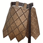 Armadura Medieval de Cuero Sintético para Muslo y Cintura con Cinturón - Protector de Falda Medieval de Doble Cara para LARP Combat, Ferias Renacentistas - Disfraz de  y Mercenario para Halloween, Navidad, Mardi Gras - Duradero y Fácil de Cuidar (no lavab