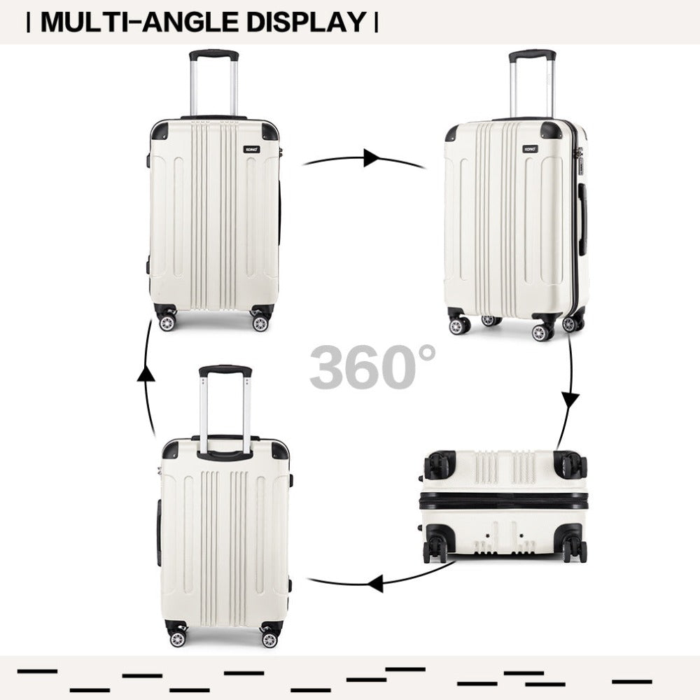 Juego de 3 maletas beige con diseño de panda, equipaje rígido de ABS para camping con ruedas giratorias y cerradura de combinación, regalo para la vuelta al cole, Black Friday, Día de Acción de Gracias y Navidad
