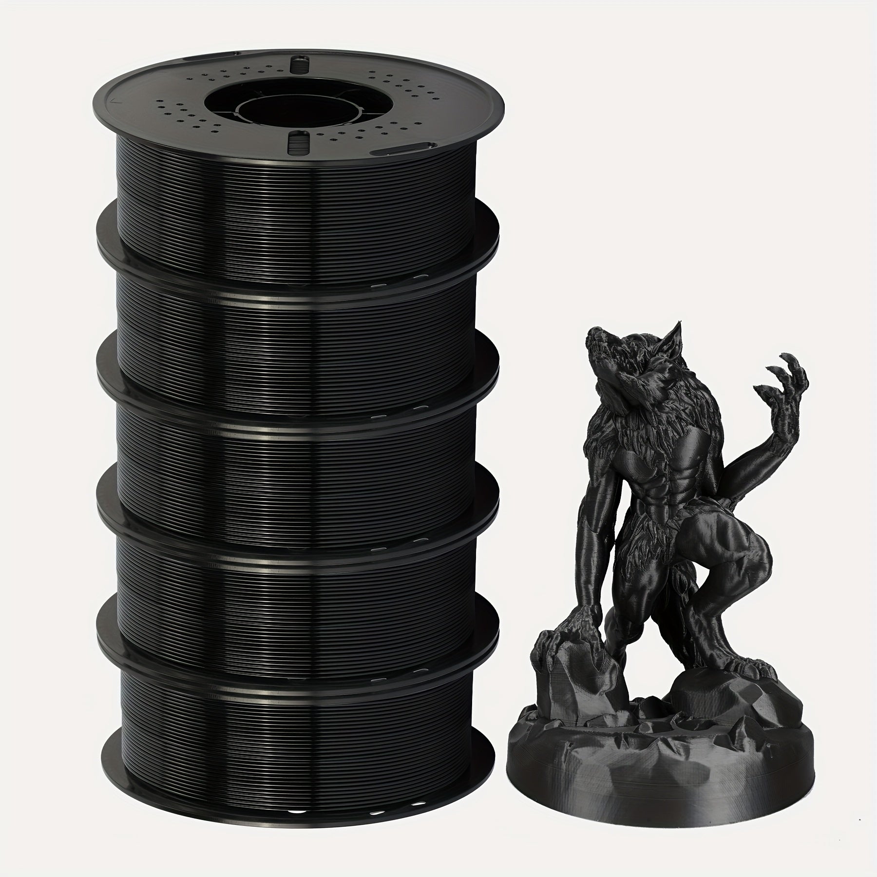 Filamento PETG 1.75mm 11Lbs 2.2LBS (1Kg)/Carrete de Alta Precisión Buena Resistencia al Impacto Filamento para Impresora 3D Negro Blanco Gris Materiales para Impresora 3D