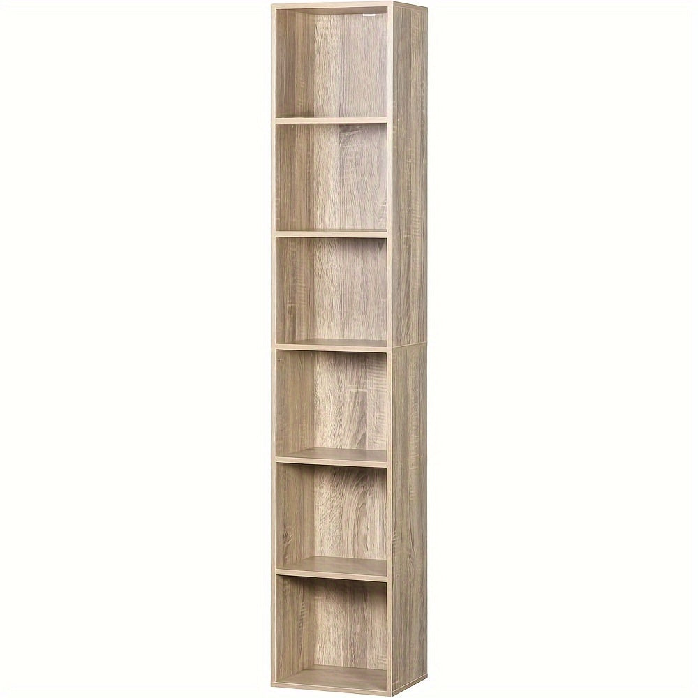 Estantería Estante de Pie Almacenamiento Divisor de Ambiente Estante de Oficina Archivador, MDF, 6 Compartimentos