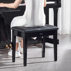 Banca de Piano con Almacenamiento, Asiento Acolchado y Estante de Madera para Libros VEVOR