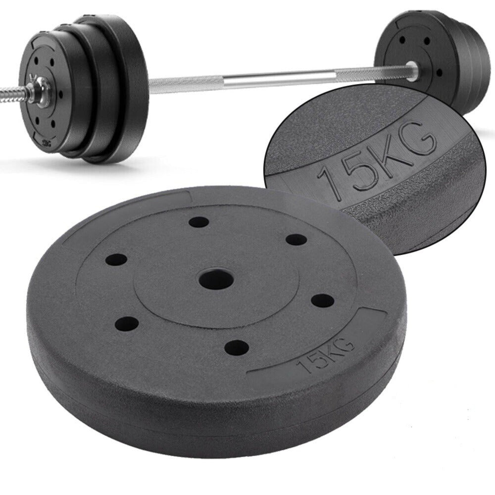 Juego de placas de peso estándar de 15Kg/ 20Kg/ 30Kg, mancuernas, barra de gimnasio, entrenamiento de levantamiento de pesas, placas de mancuernas para culturismo