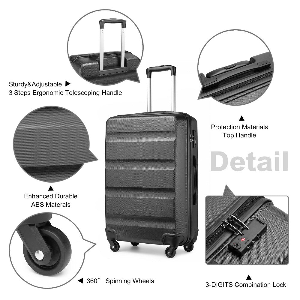 1 Maleta Mediana de 66x45x26cm con Carcasa Dura de ABS, Equipaje de Mano, Maleta de Viaje con Ruedas Giratorias 4 en Dirección Diversa y Candado TSA, Regalo de Regreso a Clases y Vacaciones