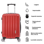 Maleta de Cabina Policarbonato 55x40x20cm (40L) - 20 Pulgadas - Negro/Azul/Amarillo/Rojo/AzulMarino/Plaeada/RosaDorada/Menta