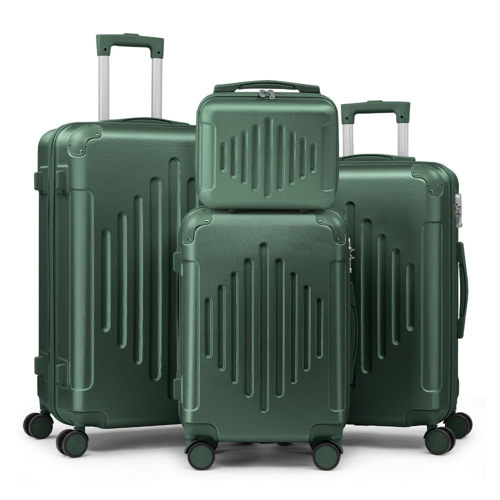 Maleta de Viaje Ligera con Protectores de Esquina, 4 piezas, Tamaño 12/ 20/ 24/ 28 Pulgadas, Carcasa Rígida Duradera, Ruedas Giratorias 360, Gran Capacidad Multifuncional