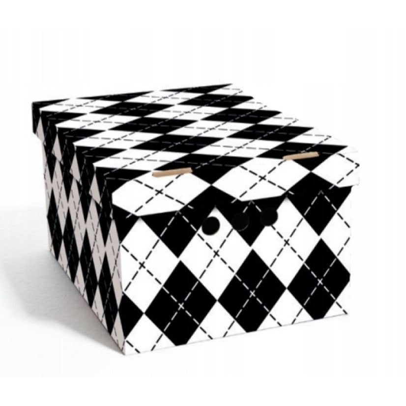 Caja de almacenamiento decorativa de cartón, 1 pieza, con estampado, para ropa, artículos pequeños, documentos, ideal para hogar, oficina o armario, dimensiones: 35x26.3x18.6 cm