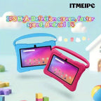 Tabletas Android | Tableta ITMEIPC Android 14 de 7 pulgadas con funda protectora, cubierta a prueba de golpes - Azul/Rosa 4GB (2GB + 2GB
